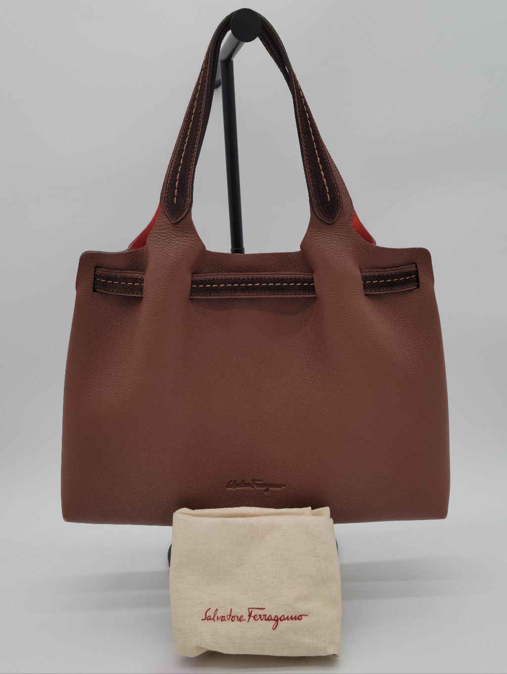 Salvatore Ferragamo Brown Leather Tote Bag